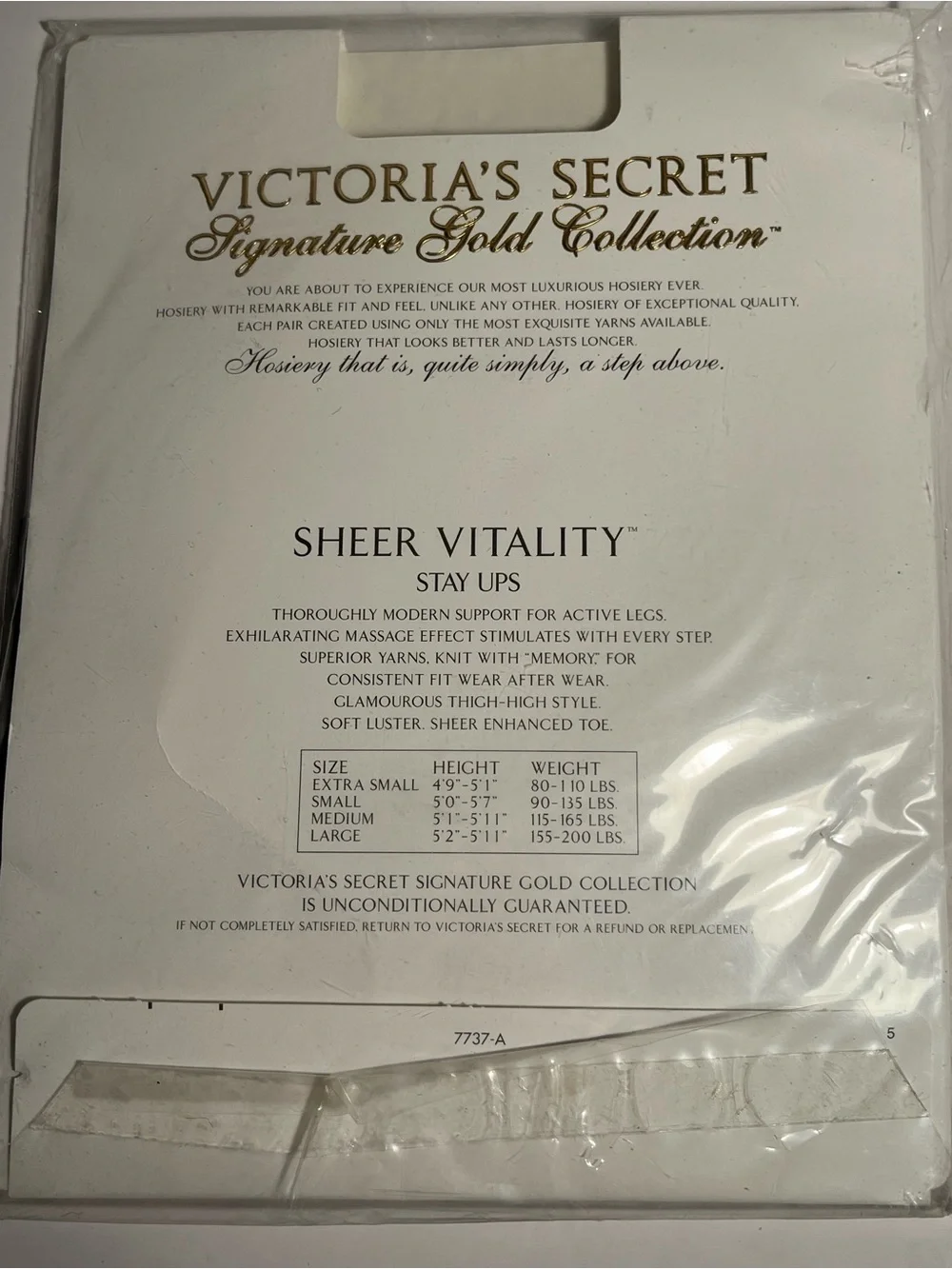 VINTAGE VICTORIA SECRET Sheer Vitality Black Thigh-High Stockings - Small ๐๐๐ - Picture 5 of 6